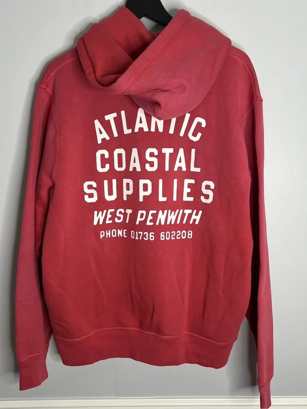 J. Crew x Atlantic Coastal Supplies ACS Graphic Fleece Hoodie Mens Large Red NWT
